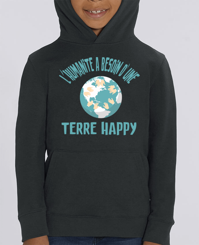Kids\' hoodie sweatshirt Mini Cruiser L'humanité a besoin d'une terre happy Par jorrie