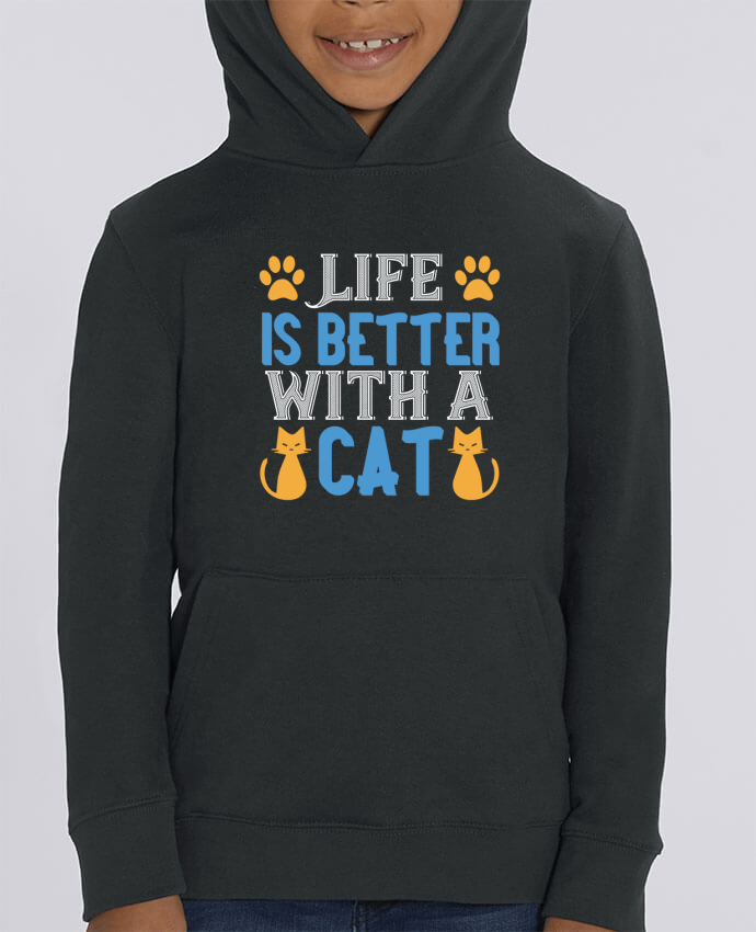 Sweat-shirt enfant Mini Cruiser La vie est meilleure avec un chat Par Boxsoo