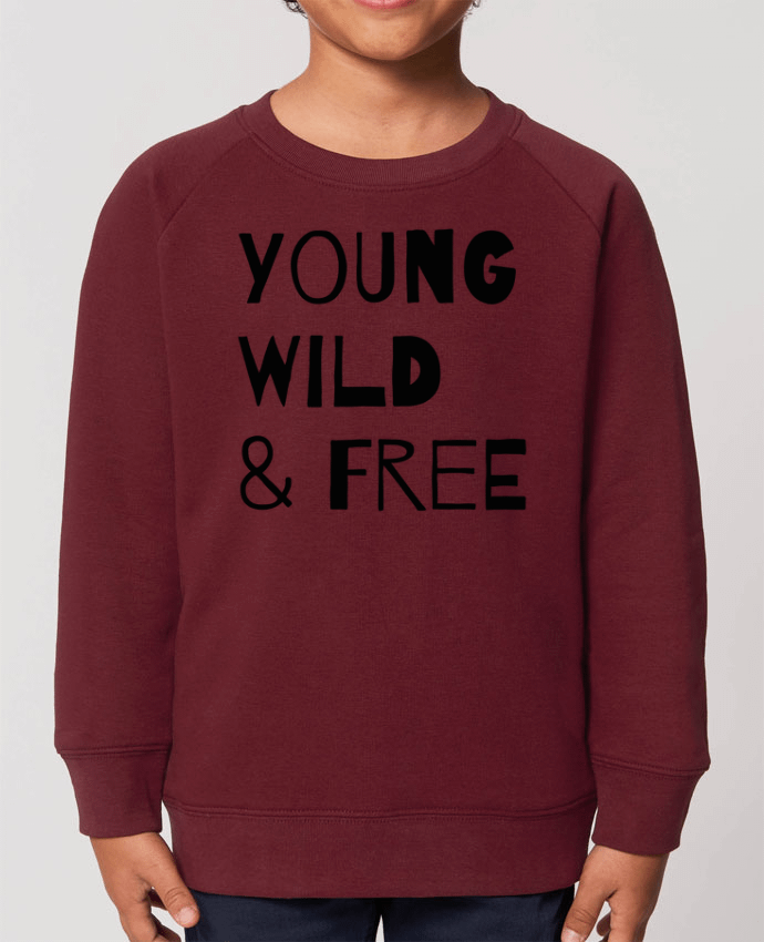 Iconic kids\' crew neck sweatshirt Mini Scouter YOUNG, WILD, FREE Par  tunetoo