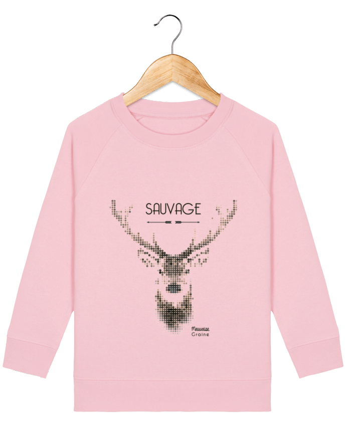 Sweat-shirt enfant Tête de cerf sauvage Par  Mauvaise Graine