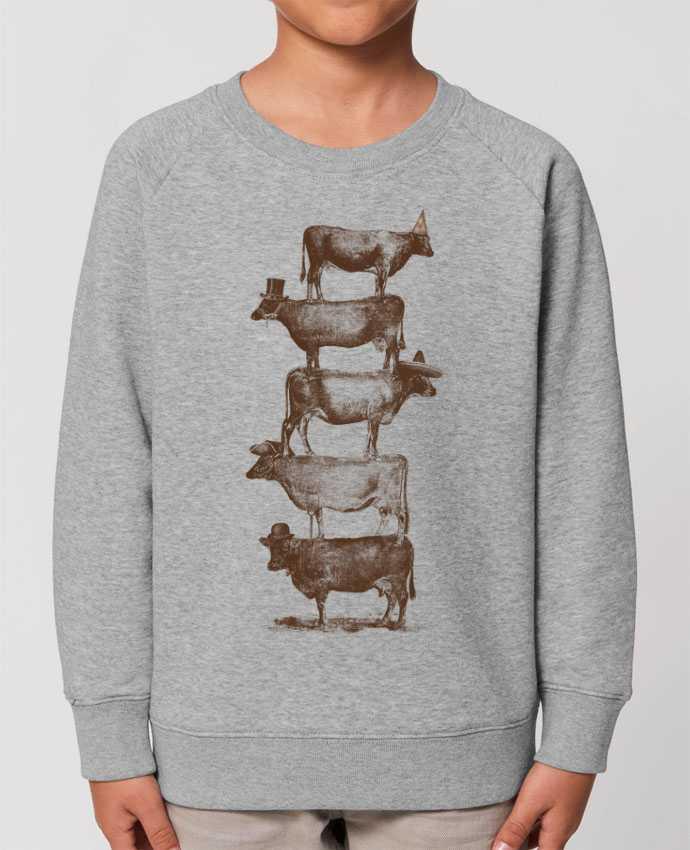 Iconic kids\' crew neck sweatshirt Mini Scouter Cow Cow Nuts Par  Florent Bodart