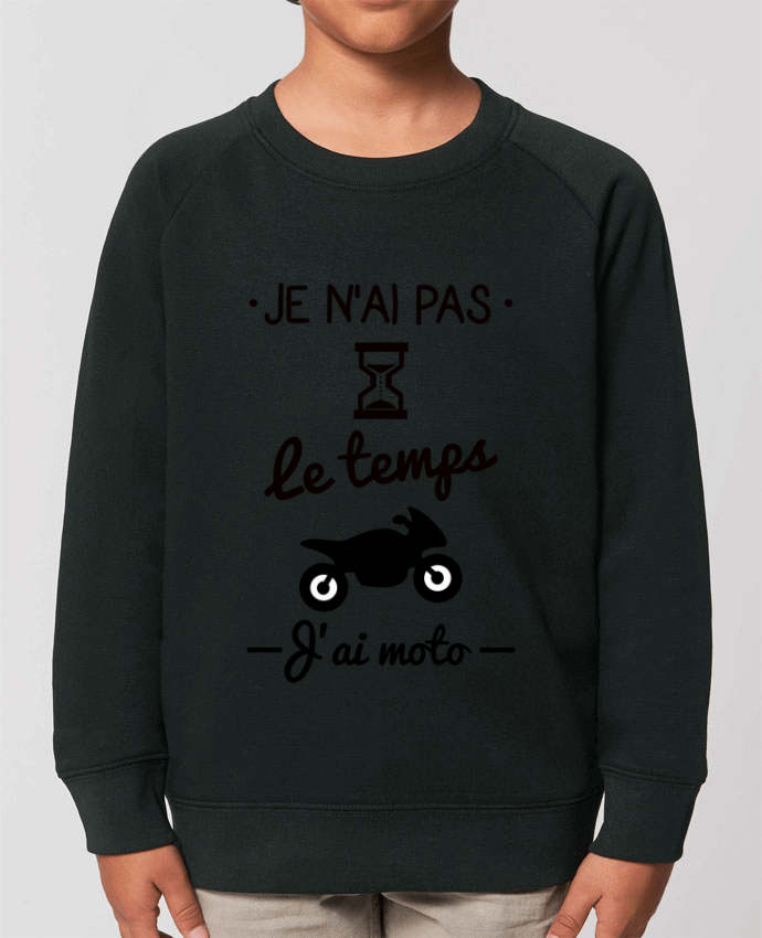 Iconic kids\' crew neck sweatshirt Mini Scouter Pas le temps j'ai moto, motard Par  Benichan