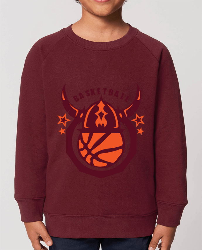 Iconic kids\' crew neck sweatshirt Mini Scouter basketball casque viking logo sport club Par  Achille