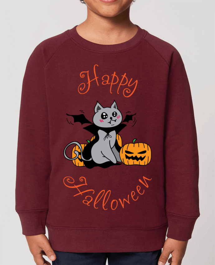 Iconic kids\' crew neck sweatshirt Mini Scouter Cut Cat Halloween - Chat vampire Par  