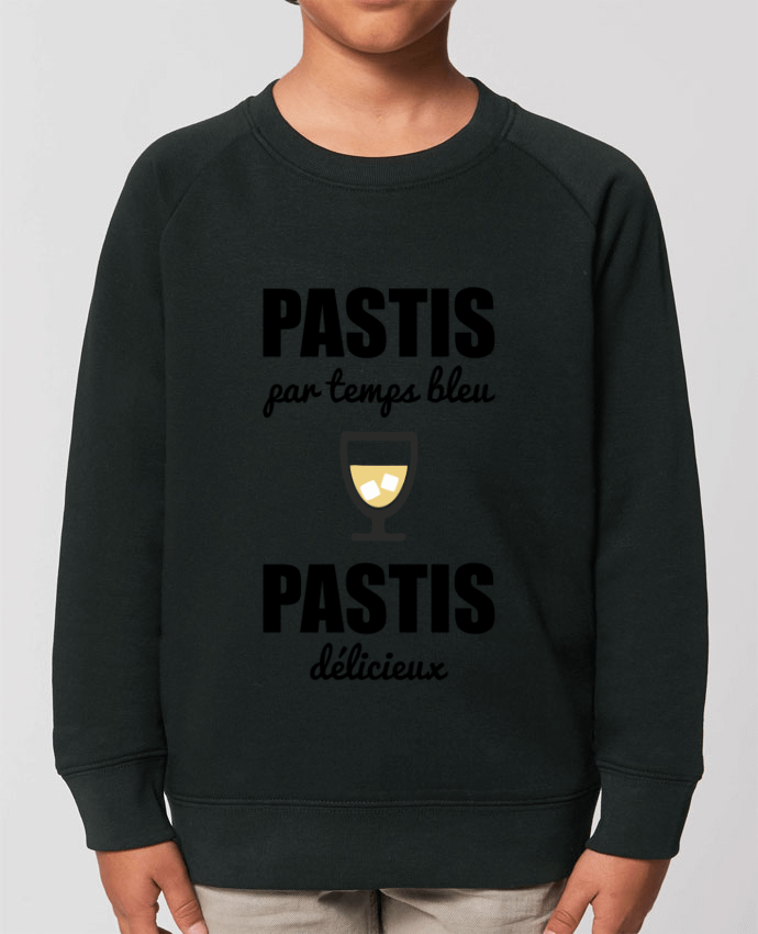 Iconic kids\' crew neck sweatshirt Mini Scouter Pastis by temps bleu pastis délicieux Par  Benichan