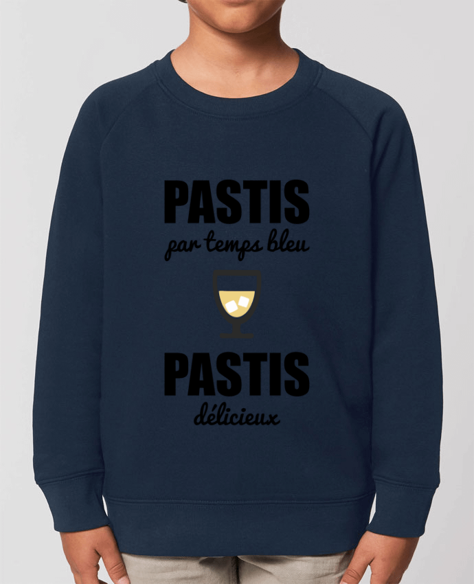 Iconic kids\' crew neck sweatshirt Mini Scouter Pastis by temps bleu pastis délicieux Par  Benichan