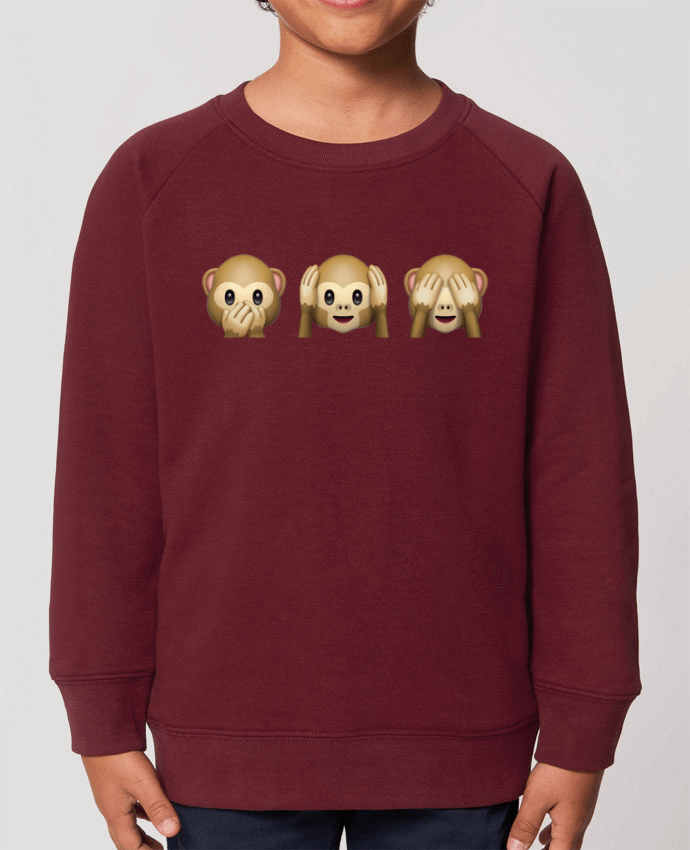 Iconic kids\' crew neck sweatshirt Mini Scouter Three monkeys Par  Bichette