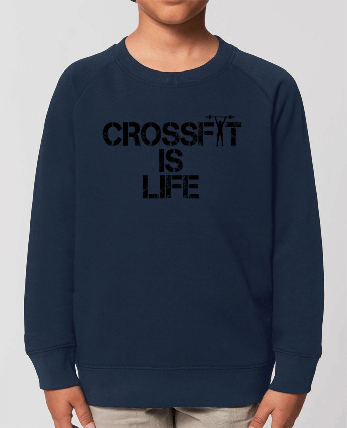 Iconic kids\' crew neck sweatshirt Mini Scouter Crossfit is life Par  tunetoo