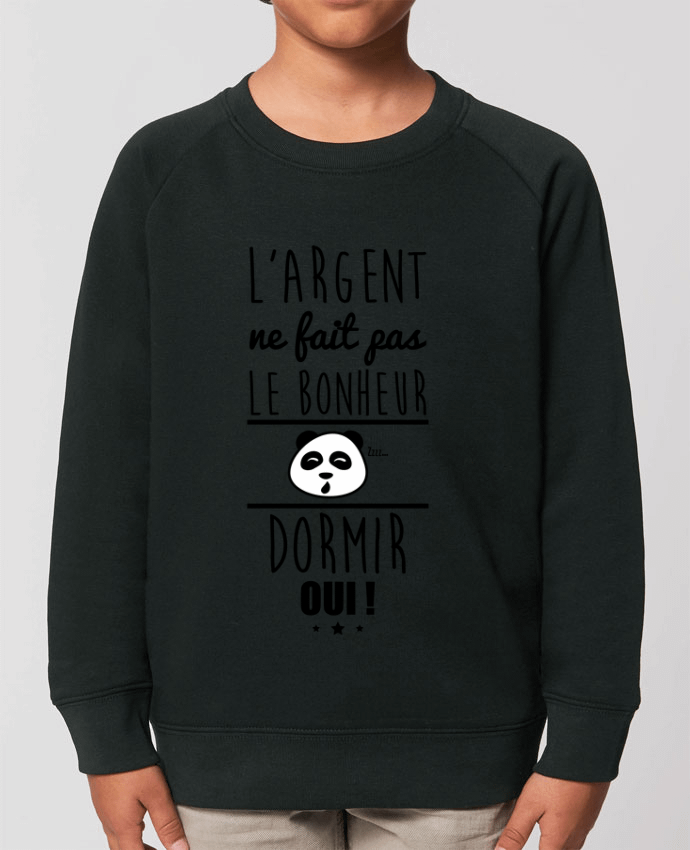 Iconic kids\' crew neck sweatshirt Mini Scouter L'argent ne fait pas le bonheur dormir oui ! Par  Benichan