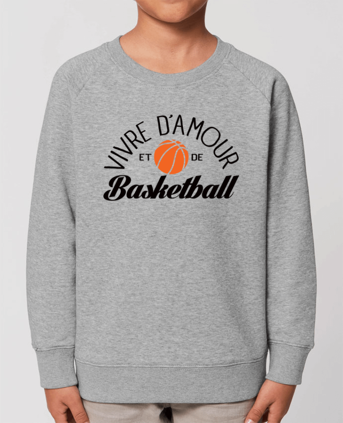 Iconic kids\' crew neck sweatshirt Mini Scouter Vivre d'Amour et de Basketball Par  Freeyourshirt.com