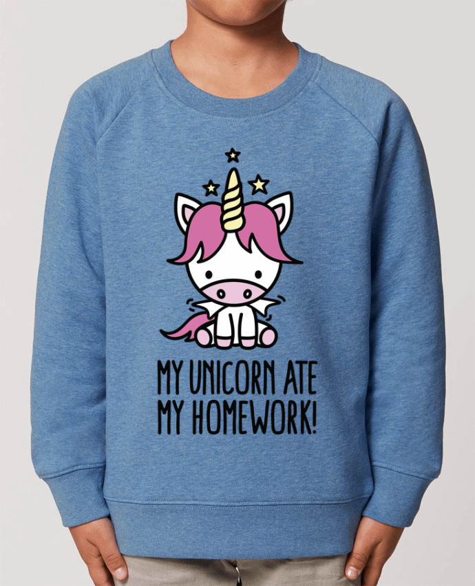 Sweat Enfant Col Rond- Coton - STANLEY MINI SCOUTER My unicorn ate my homework Par  LaundryFactory