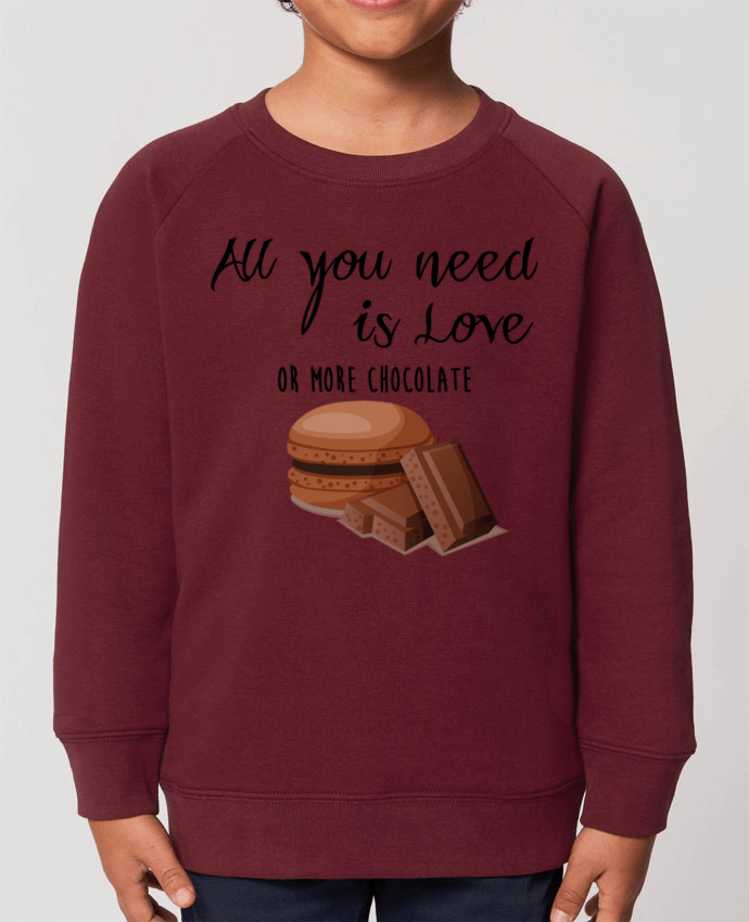 Iconic kids\' crew neck sweatshirt Mini Scouter all you need is love ...or more chocolate Par  DesignMe