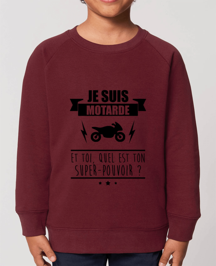 Iconic kids\' crew neck sweatshirt Mini Scouter Je suis motarde et toi, quel est ton super-pouvoir ? Par  Benichan