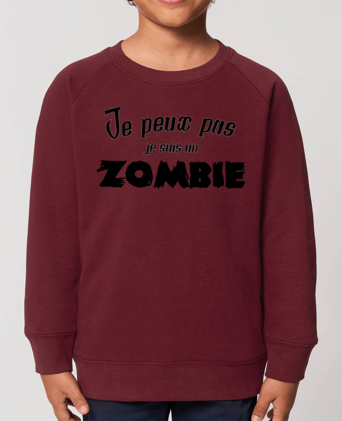 Iconic kids\' crew neck sweatshirt Mini Scouter Je peux pas je suis un Zombie Par  L'Homme Sandwich