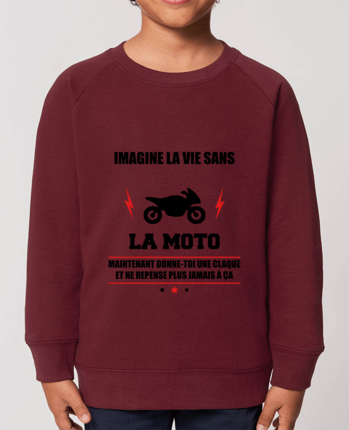 Iconic kids\' crew neck sweatshirt Mini Scouter Imagine la vie sans la moto Par  Benichan
