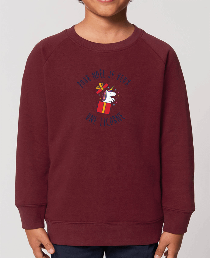 Iconic kids\' crew neck sweatshirt Mini Scouter Noël - Je veux une licorne Par  tunetoo