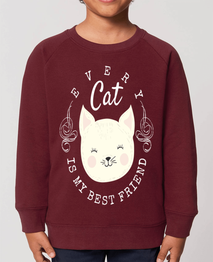 Iconic kids\' crew neck sweatshirt Mini Scouter every cat is my best friend Par  livelongdesign