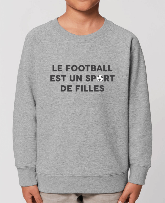 Iconic kids\' crew neck sweatshirt Mini Scouter Le football est un sport de filles Par  tunetoo