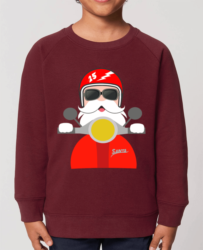 Sweat Enfant Col Rond- Coton - STANLEY MINI SCOUTER Navidad en moto Santa Claus Par  Giuraf