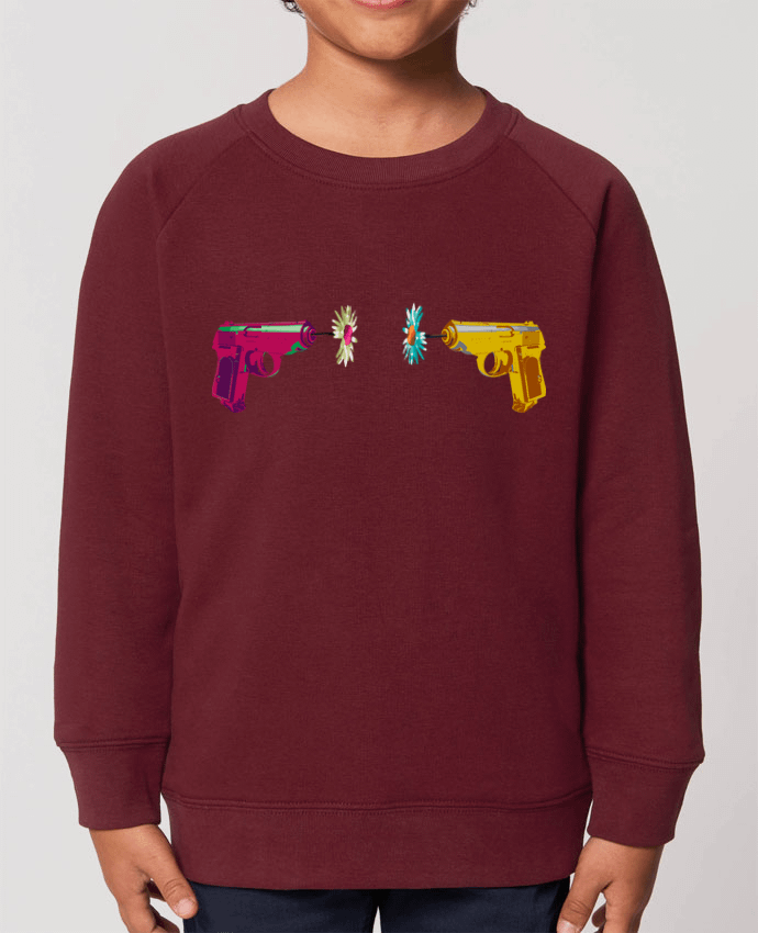 Iconic kids\' crew neck sweatshirt Mini Scouter Guns and Daisies Par  alexnax