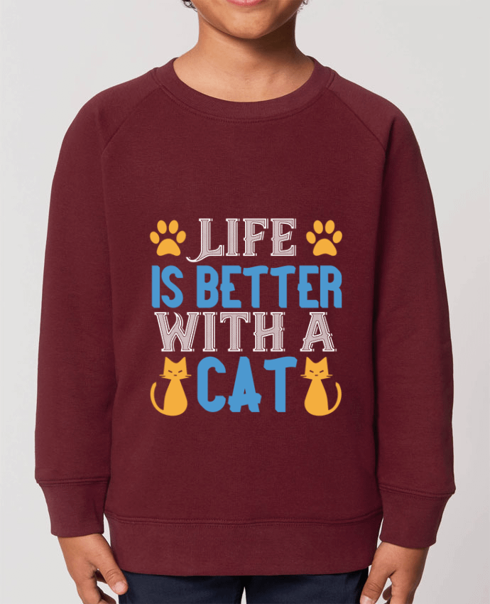 Sweat-shirt enfant La vie est meilleure avec un chat Par  Boxsoo