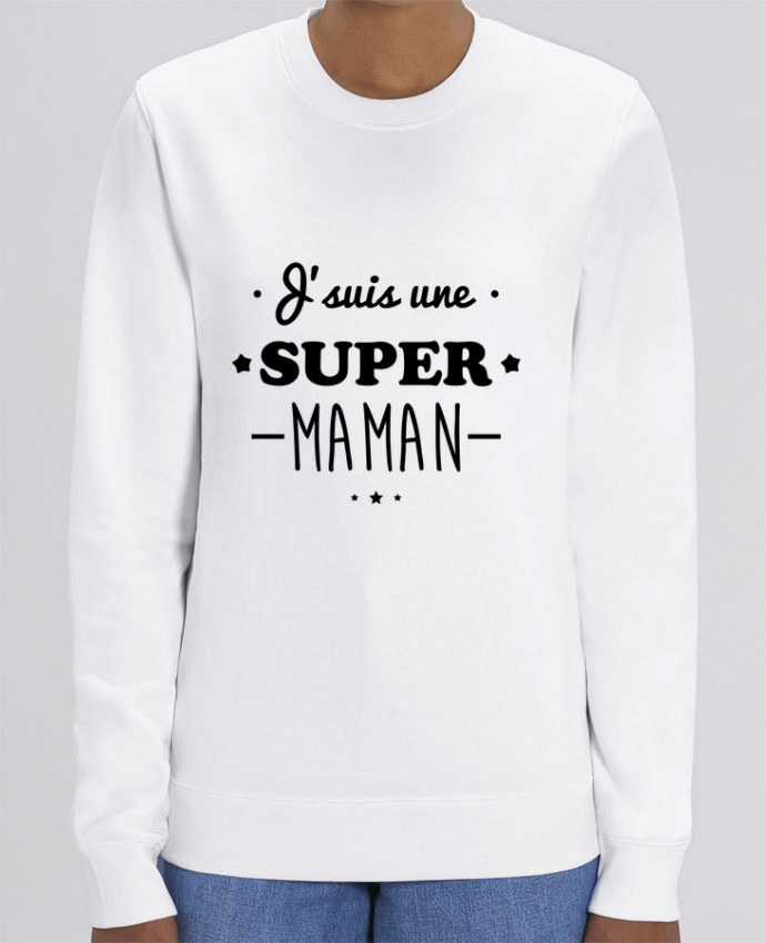 Unisex Crew Neck Sweatshirt 350G/M² Changer J'suis une super maman, cadeau fête des mères Par Benichan