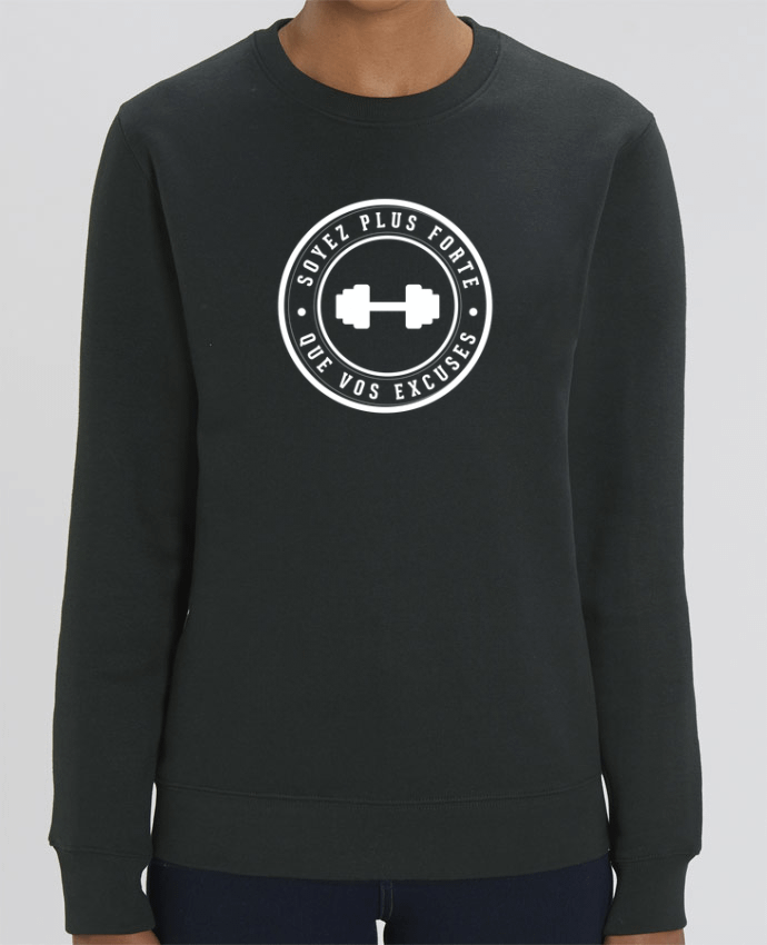 Sweat-shirt Soyez plus fort que vos excuses - blanc Par justsayin