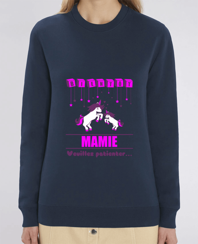 Sweat-shirt Bientôt Mamie, licorne Par Benichan