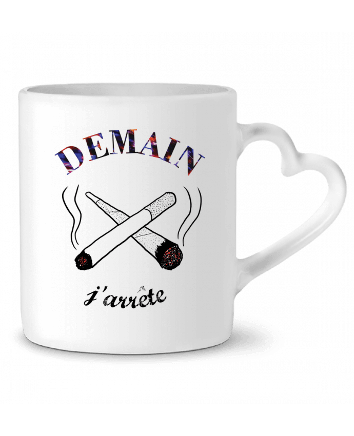 Mug coeur Demain j'arrête de fumer par Promis