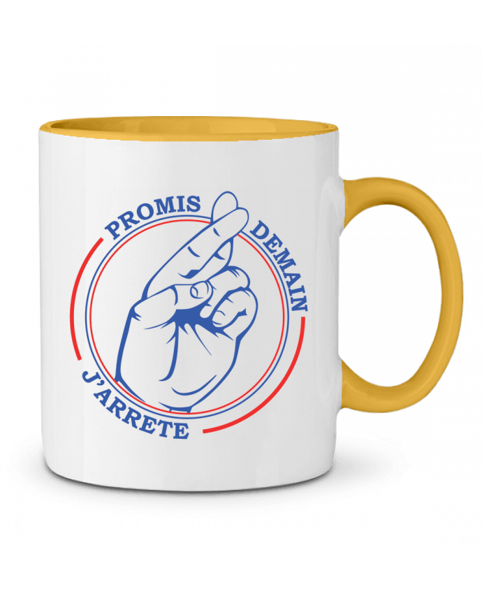 Two-tone Ceramic Mug Promis, doigts croisés Promis