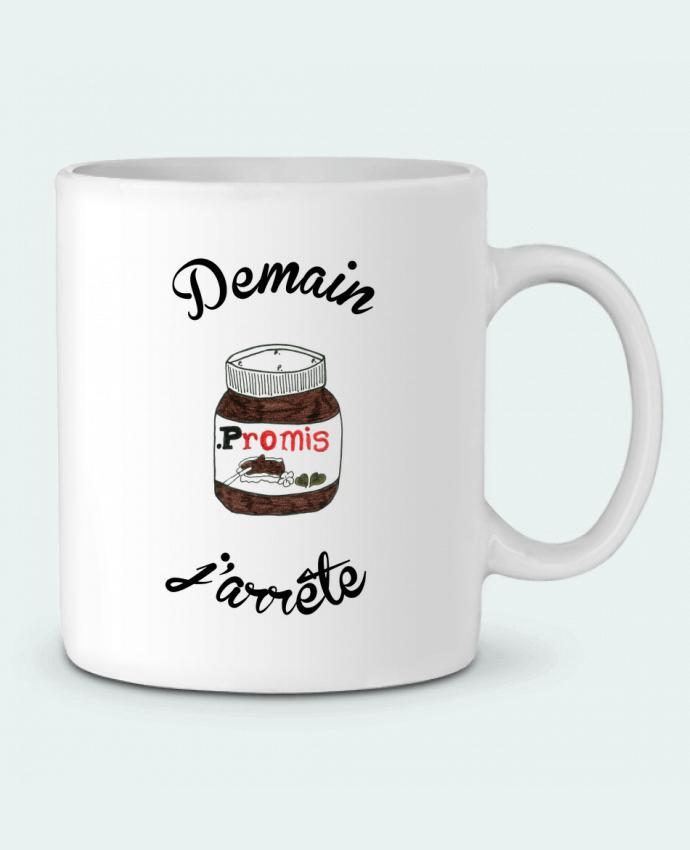 Taza Cerámica Demain j'arrête le Nutella por Promis