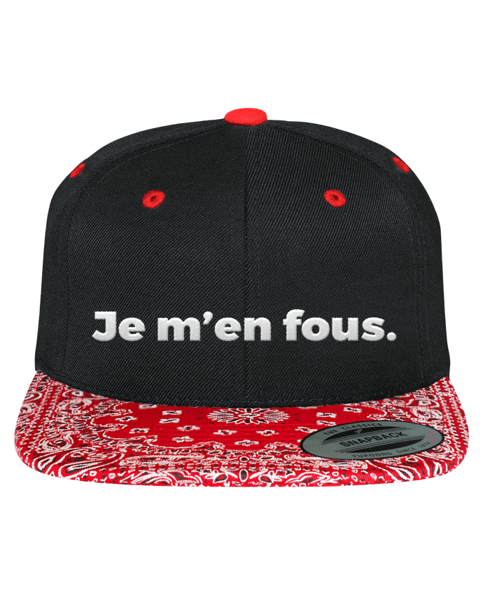 Casquette Snapback à imprimé brodé Je m'en fous. par tunetoo