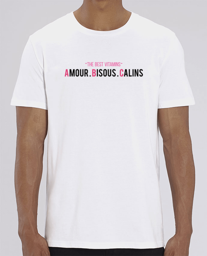T-Shirt -THE BEST VITAMINS - Amour Bisous Calins, version rose par tunetoo