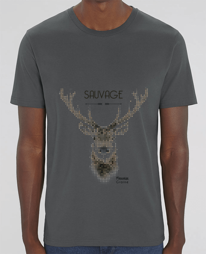 T-Shirt Tête de cerf sauvage por Mauvaise Graine