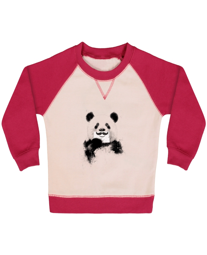 Sweatshirt Baby crew-neck sleeves contrast raglan Funny Panda Balàzs Solti by Balàzs Solti