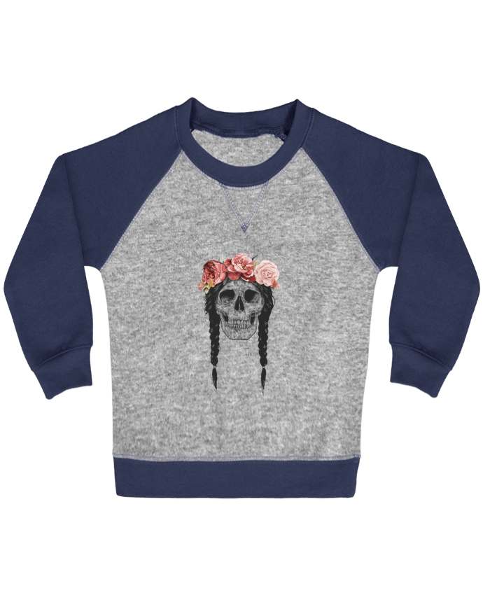 Sweat bébé manches contrastée Festival Skull par Balàzs Solti