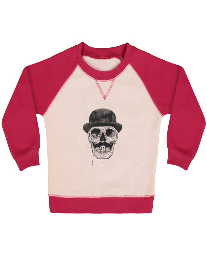 Sweatshirt Baby crew-neck sleeves contrast raglan Gentleman never die by Balàzs Solti