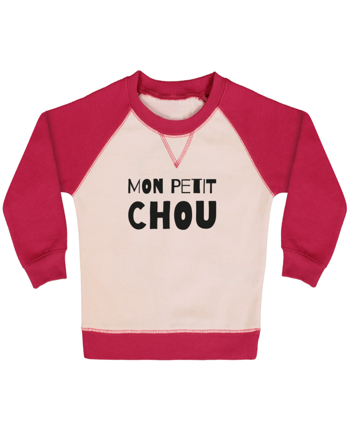Sweatshirt Baby crew-neck sleeves contrast raglan Mon petit chou by tunetoo