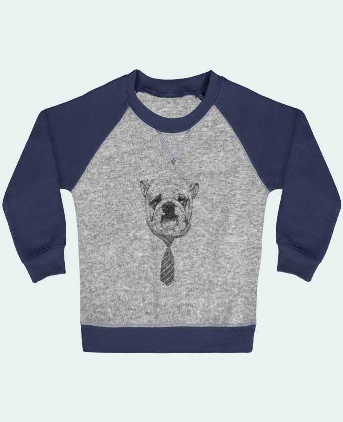 Sweat bébé manches contrastée Cool Dog par Balàzs Solti
