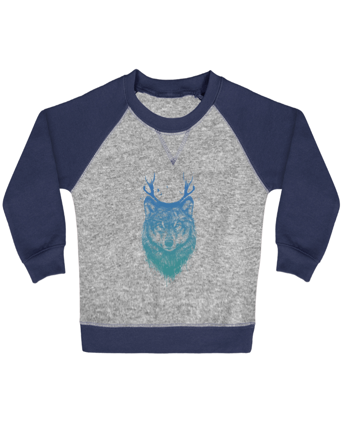 Sweat bébé manches contrastée Deer-Wolf par Balàzs Solti