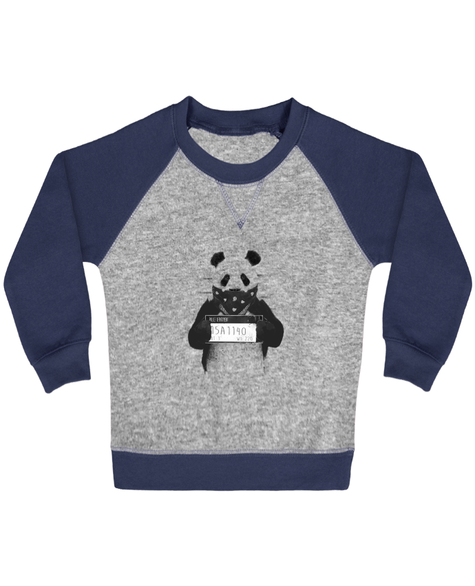 Sweatshirt Baby crew-neck sleeves contrast raglan Bad panda by Balàzs Solti