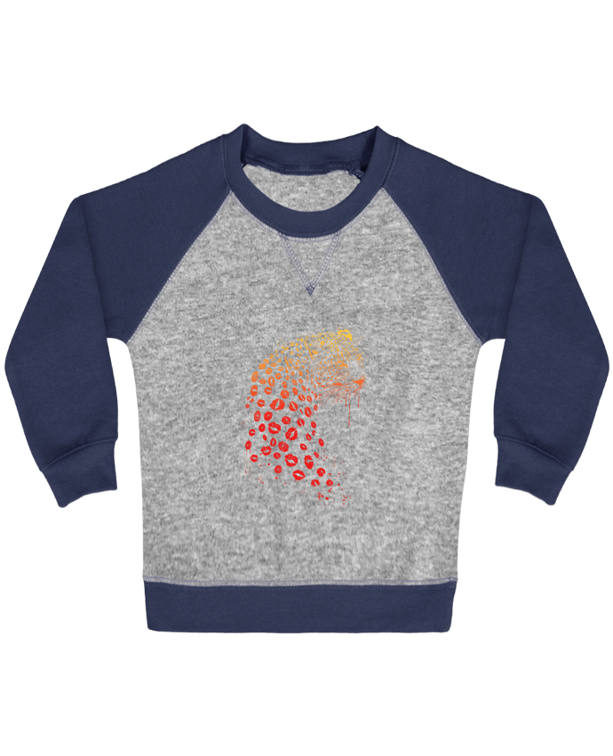 Sweat bébé manches contrastée Kiss me par Balàzs Solti