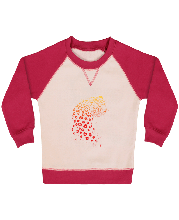 Sweatshirt Baby crew-neck sleeves contrast raglan Kiss me by Balàzs Solti