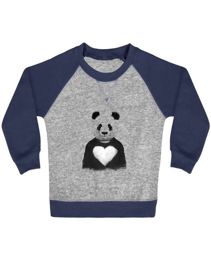 Sweat bébé manches contrastée lovely_panda par Balàzs Solti