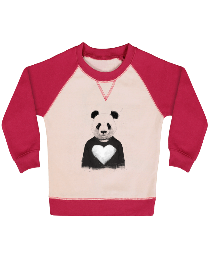 Sweatshirt Baby crew-neck sleeves contrast raglan lovely_panda by Balàzs Solti