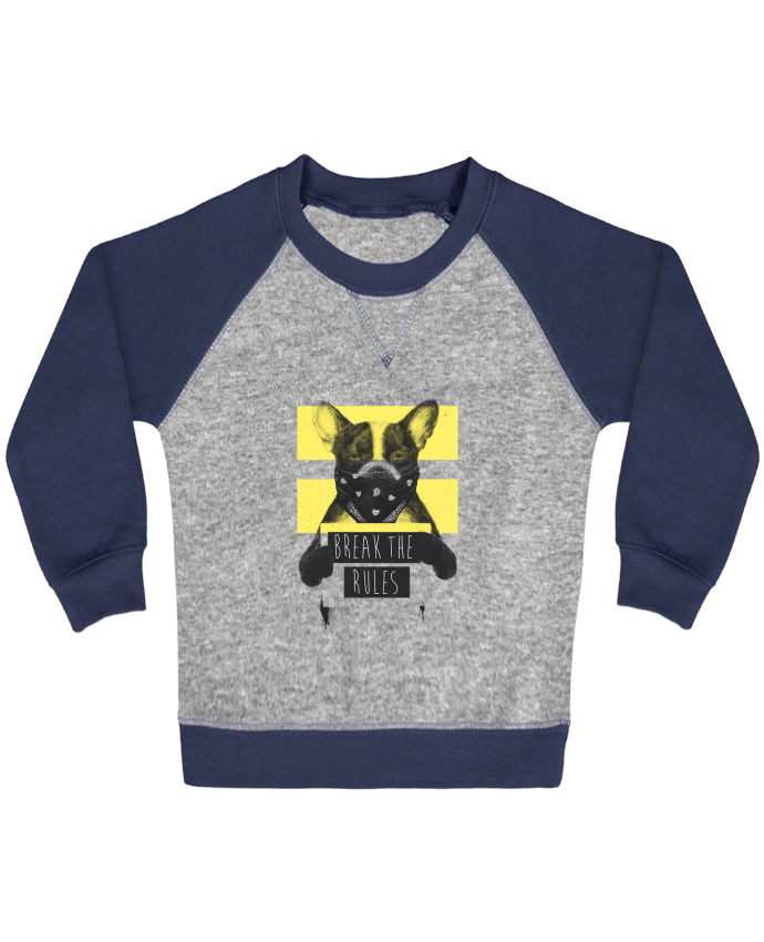 Sweat bébé manches contrastée rebel_dog_yellow par Balàzs Solti