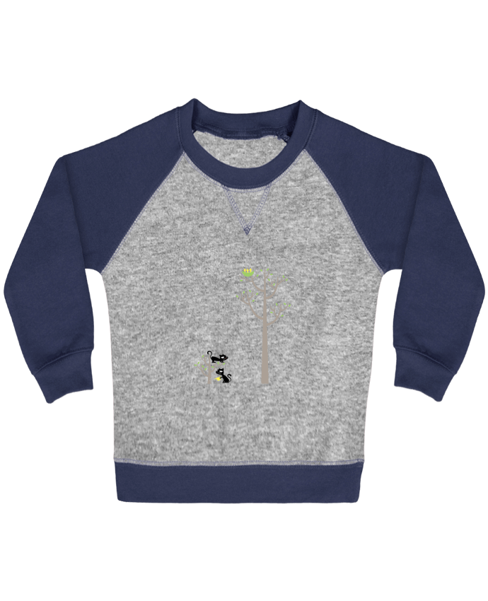 Sudadera Bebé Cuello Redondo Mangas Contraste Growing a plant for Lunch por flyingmouse365