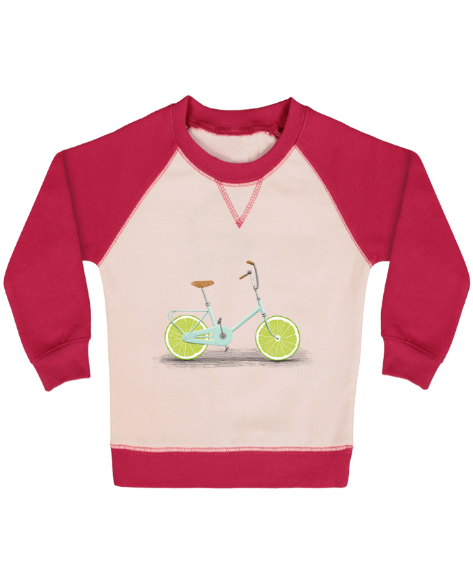 Sweatshirt Baby crew-neck sleeves contrast raglan Acid by Florent Bodart