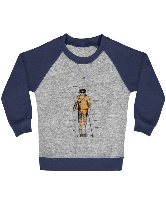 Sweat bébé manches contrastée Astropirate with text par Florent Bodart