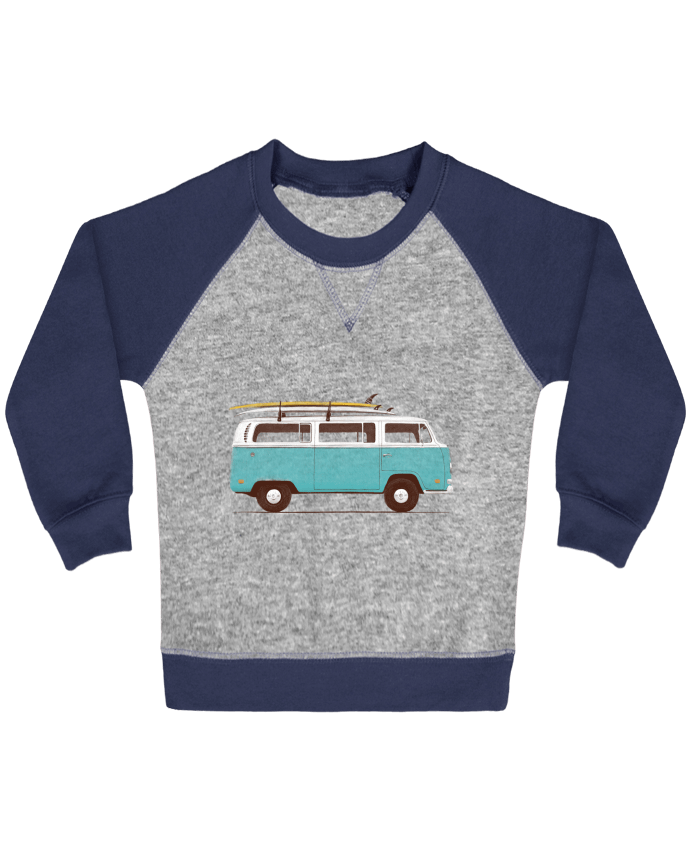 Sweat bébé manches contrastée Blue van par Florent Bodart